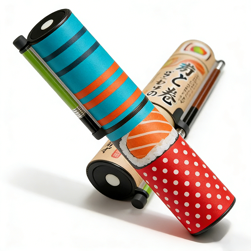 Hot Sale Customized Food Grade Plastic Round Cylinder Paper Sushi Packaging Box Easily Sushi Push Pop up Paper Tube Container